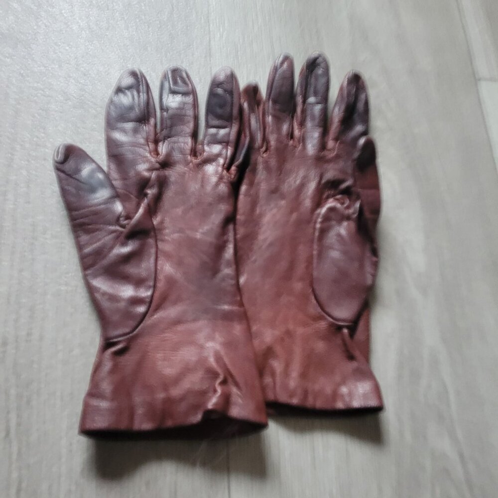 Vintage Grandoe Leather Gloves Size 8 Brown